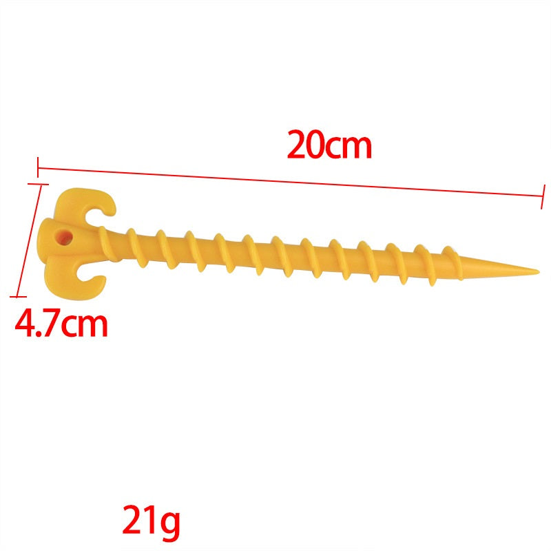 ECOTREK Screw Tent Pegs – 20cm Plastic Spiral Ground Stakes for Camping, Tarp & Outdoor Shelters JP52013
