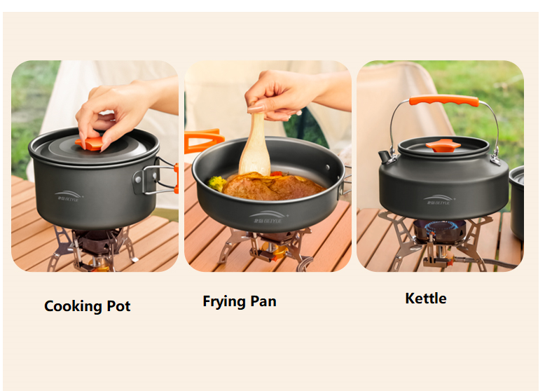 Outdoor Large Cookware Set – Camping Cookware Ideal for 4–5 People