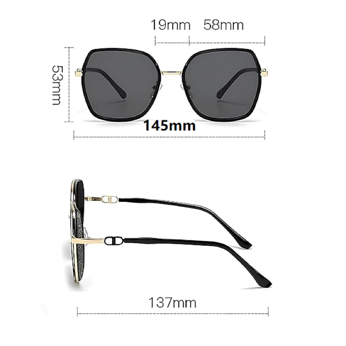 ECOTREK UV Protected Oversized Sunglasses for Women – Square Frame LX21-21