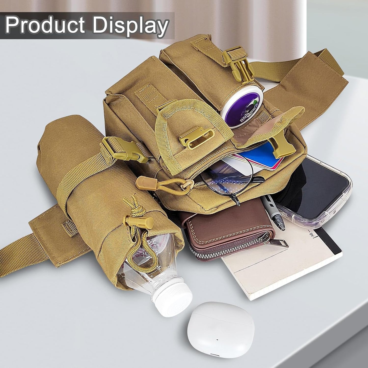 Waterproof Waist Bag with Removable Bottle Pouch - Multi-Pocket Outdoor Sports BL7013