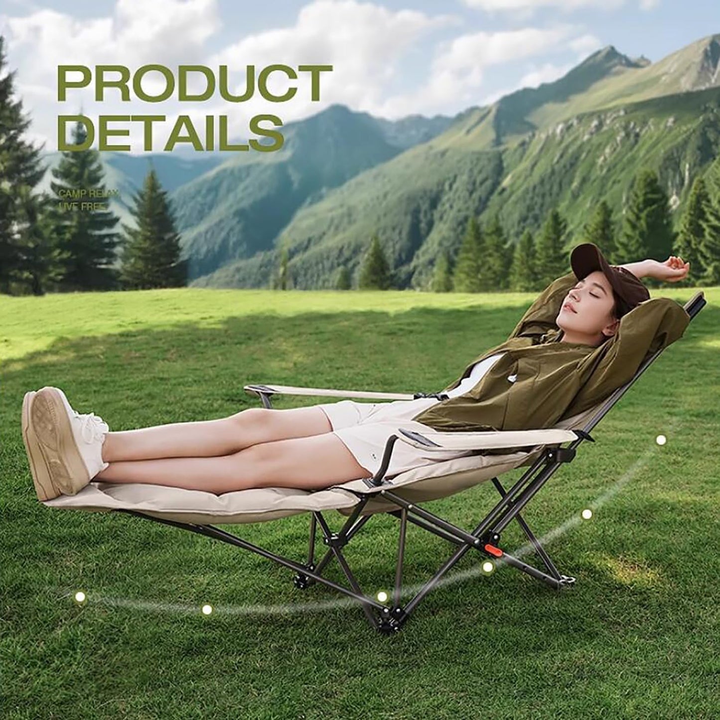 Folding Camping Chair with Footrest & Recline – 2-in-1 Portable Outdoor Chair FY1352