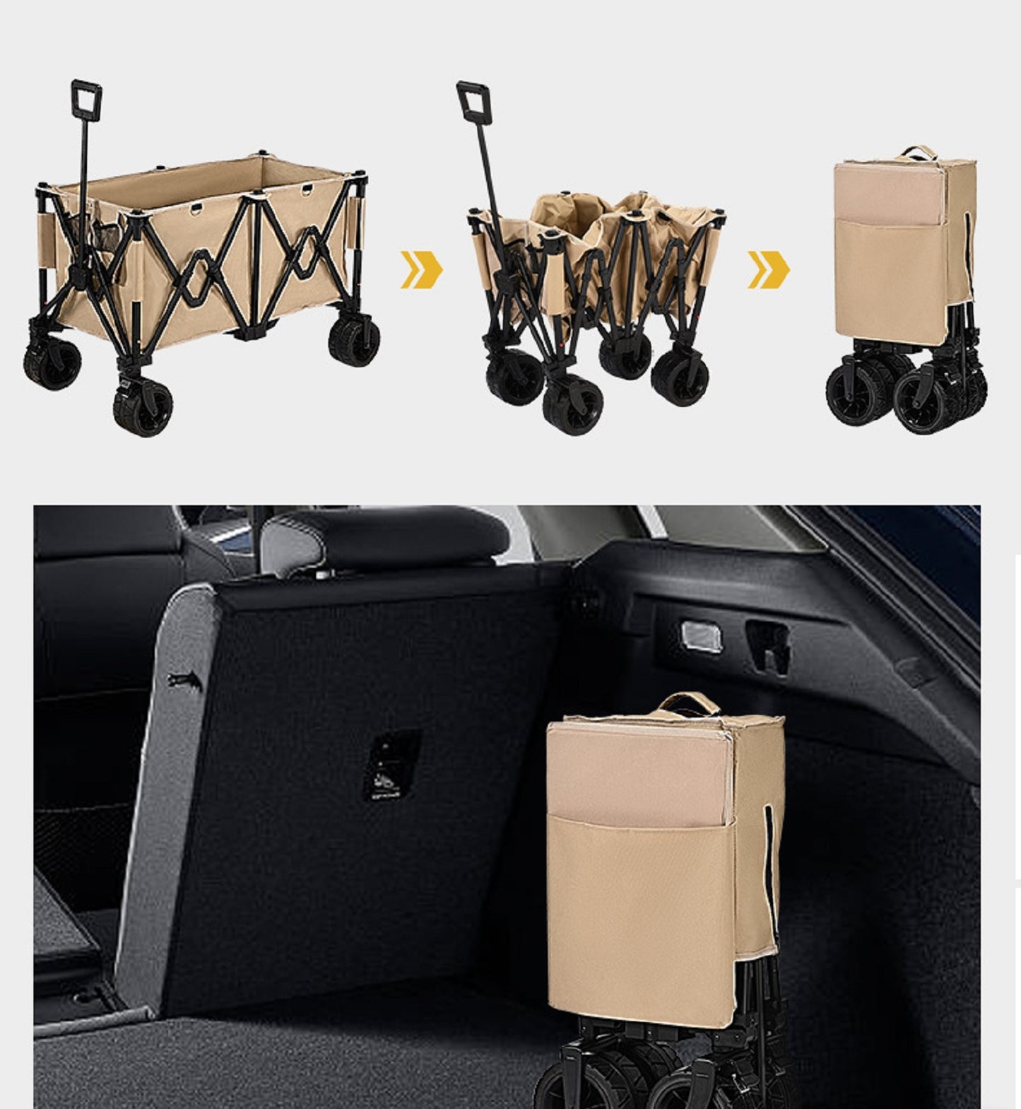 Heavy Duty Collapsible Trolley,Wagon Cart – Extra Large 260L, All-Terrain Wheels