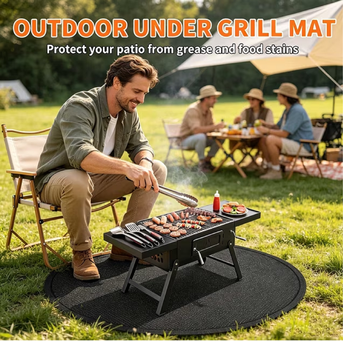 ECOTREK Round Heat-Resistant Fire Pit Mat – HC15003