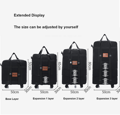 Ecotrek 158L Expandable Luggage Bag – Foldable Rolling Travel Bag XCMF1183