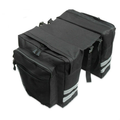 Ecotrek 30L Waterproof Bike Rear Rack Double Pannier Bag with Reflective Trim – Black JS76603