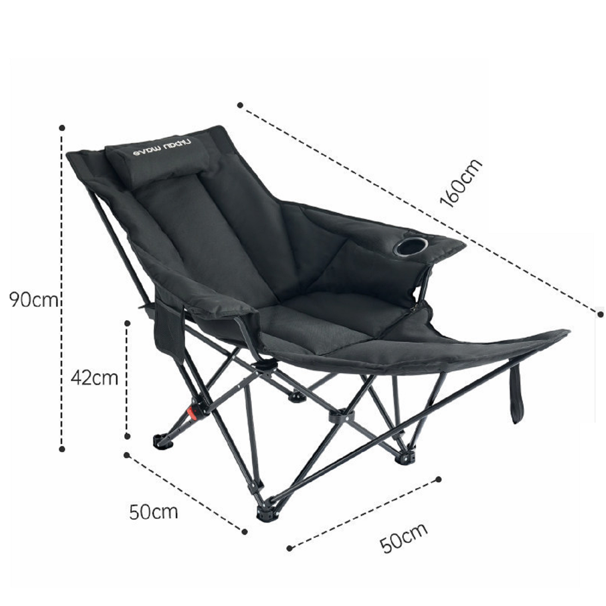 Urban Wave Premium Reclining Camping Chair with Footrest YQ1449