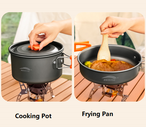 Outdoor Cookware Set - Camping Cookware Ideal for 2-3 people