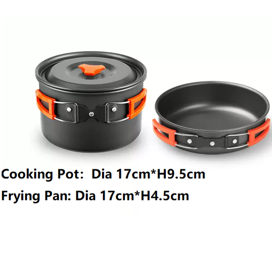 Outdoor Cookware Set - Camping Cookware Ideal for 2-3 people