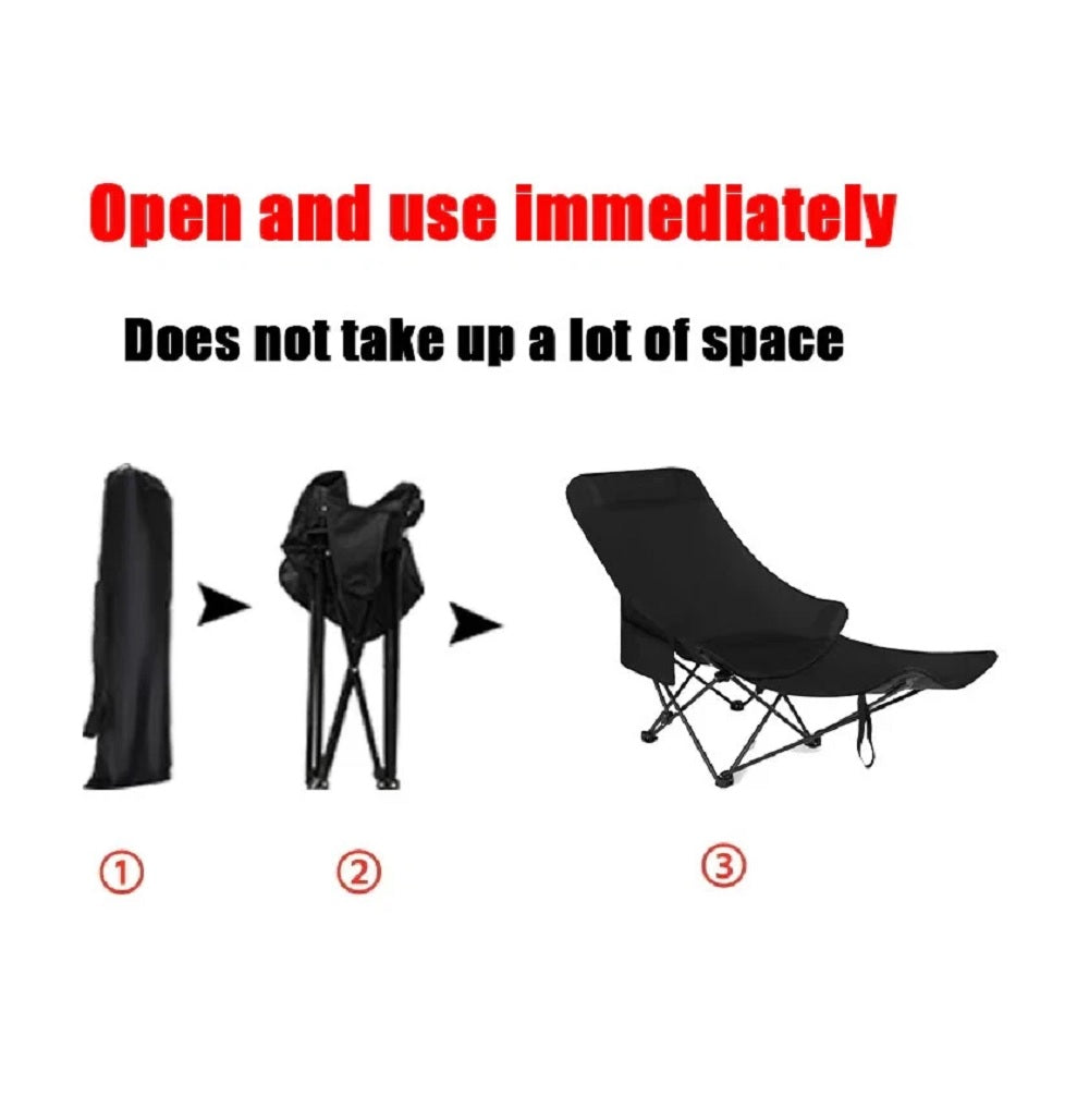 Adjustable Folding Chair with Footrest – 3 Recline Positions