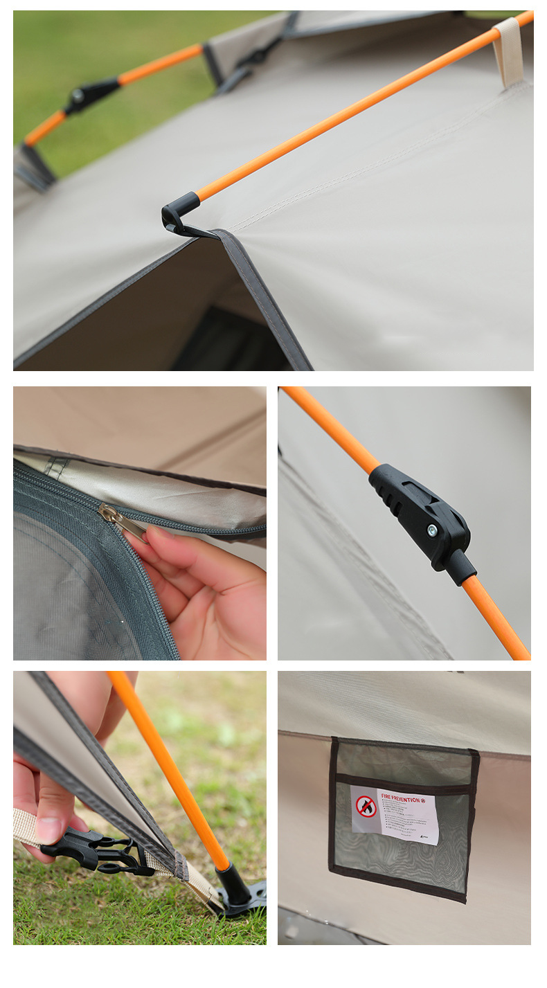 Double Layer Camping Tent Waterproof Pop-up Tent 3-4 Person