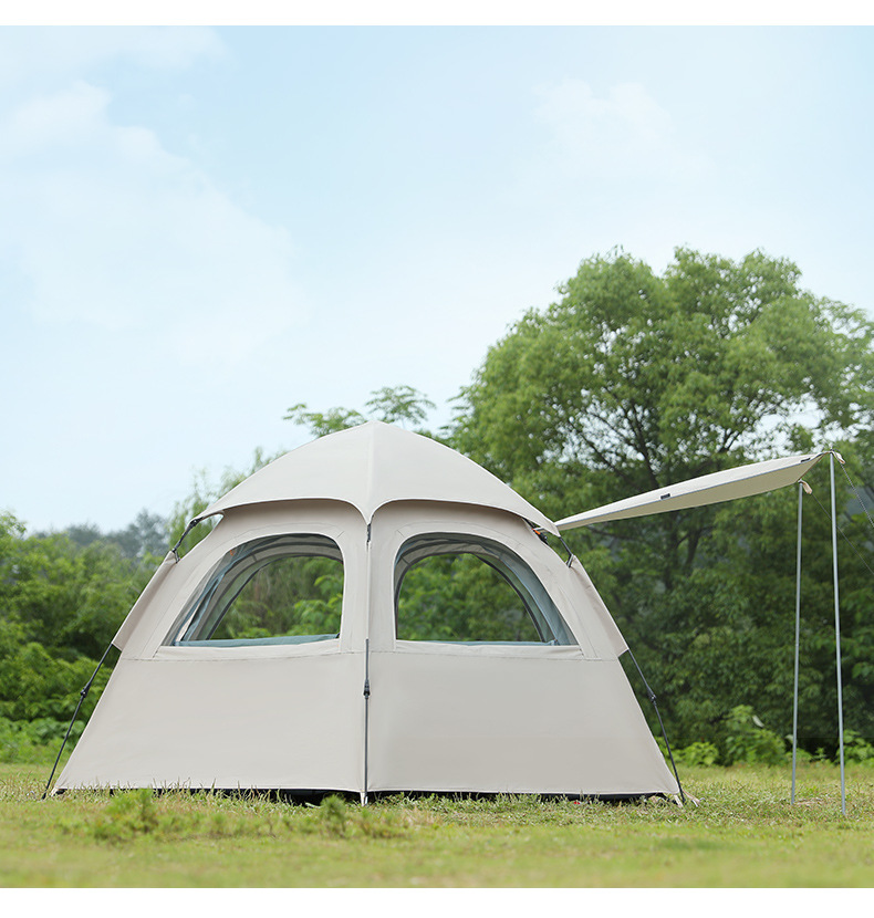 Large Hexagon Double-Layer Waterproof Camping Tent