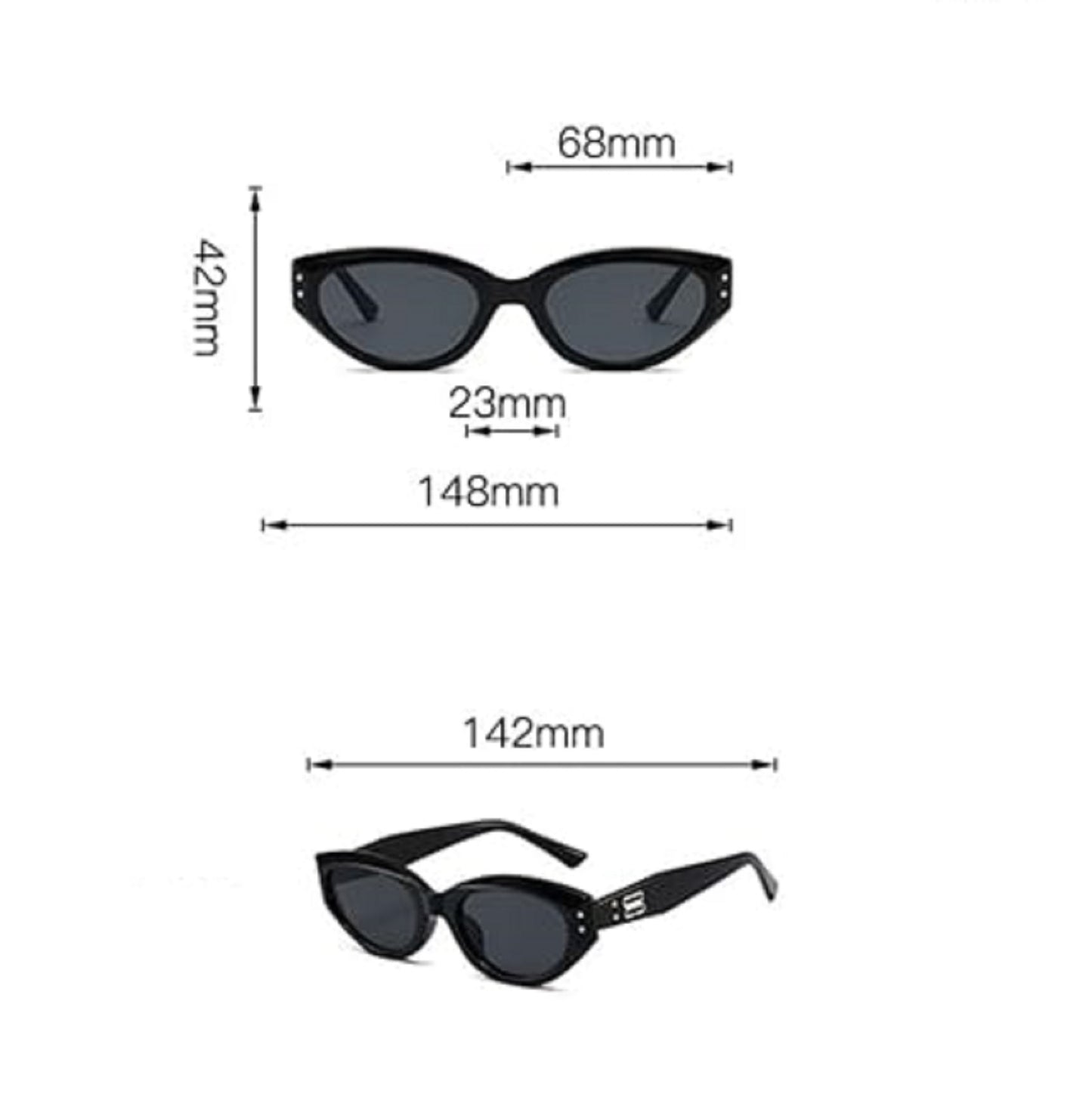 ECOTREK Small Oval Cat Eye Sunglasses – UV380 Protection HD01-31