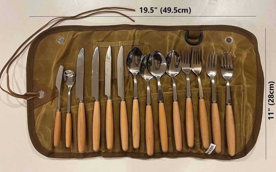 Stainless Steel Flatware Cutlery Set for Outdoor Dining (14 pcs)