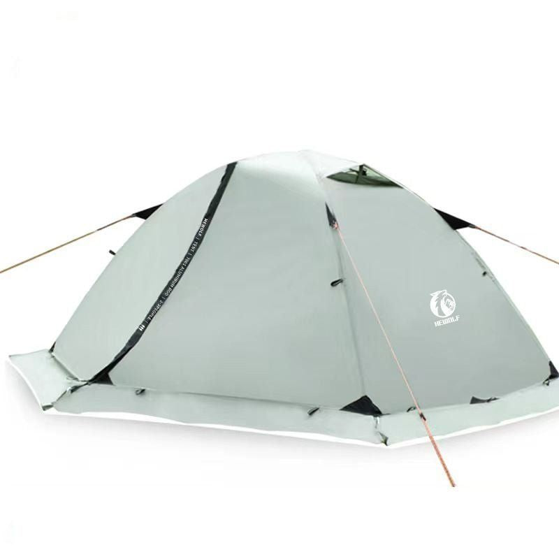 2-Person Double-Layer Four-Season Mountaineering Tent with Snow Skirt