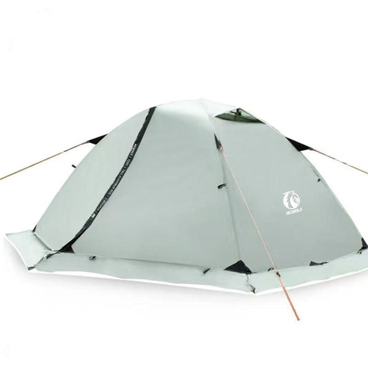 2-Person Double-Layer Four-Season Mountaineering Tent with Snow Skirt