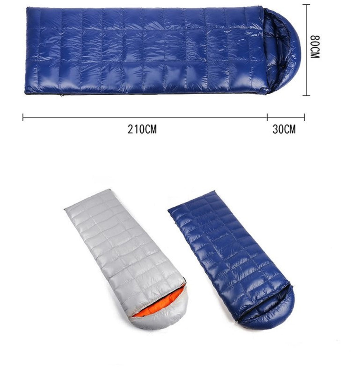 Ecotrek Goose Down Envelope Sleeping Bag – Compact & Lightweight LLL3011