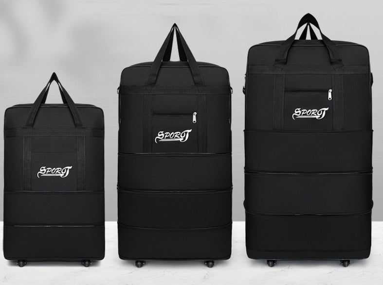 High-Capacity Storage Bag – Foldable Airline Checked Luggage with Wheels