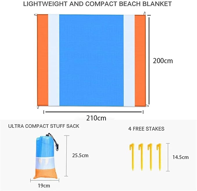Sandproof & Waterproof Beach Mat – 210x200 cm