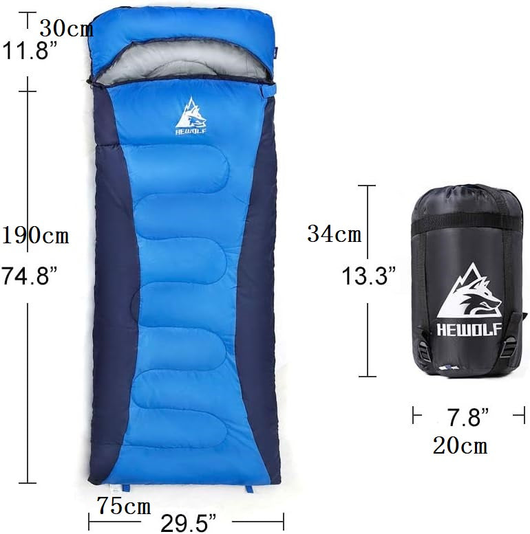 4-Season Adults Envelope Camping Sleeping Bag – Compact & Lightweight