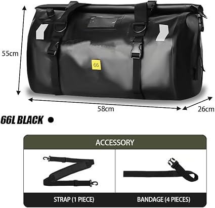 66L motorcycle waterproof tail bag dimensions