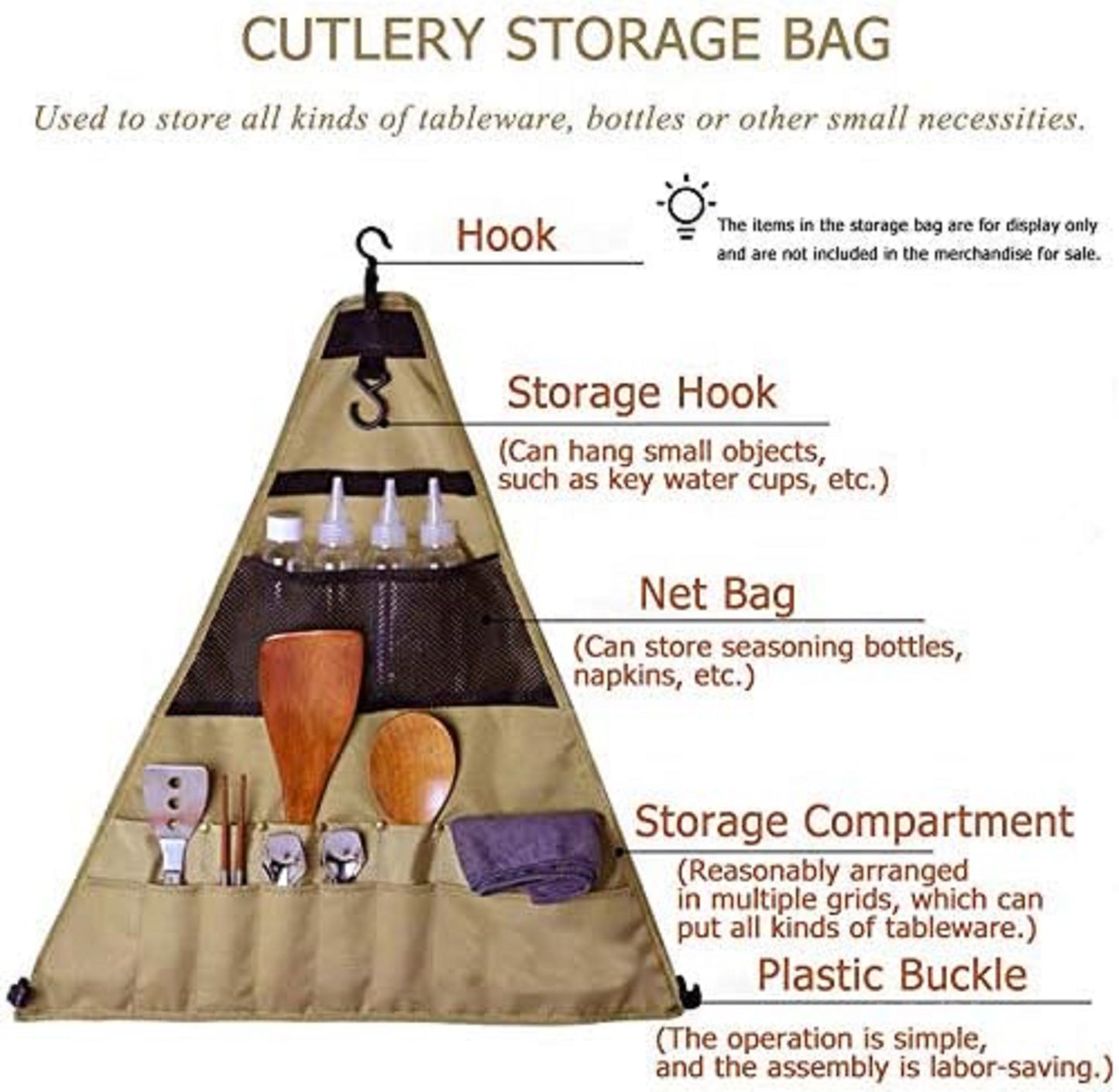Outdoor Camping Storage Bag – Cutlery Hanging Bag | Picnic Multi-Grid Multipurpose Organiser HS9872