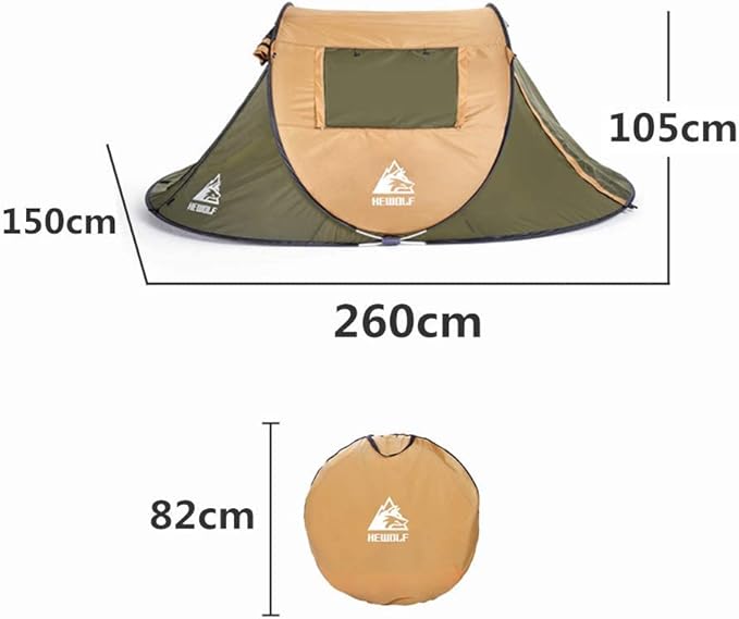 Boat-Shaped Pop-Up Camping Tent Large 260(L) x 150 (W) x 105(H)cm