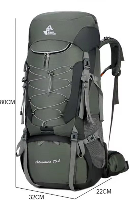 75L Camping & Hiking Backpack – Outdoor Travel Mountaineering Pack with Rain Cover