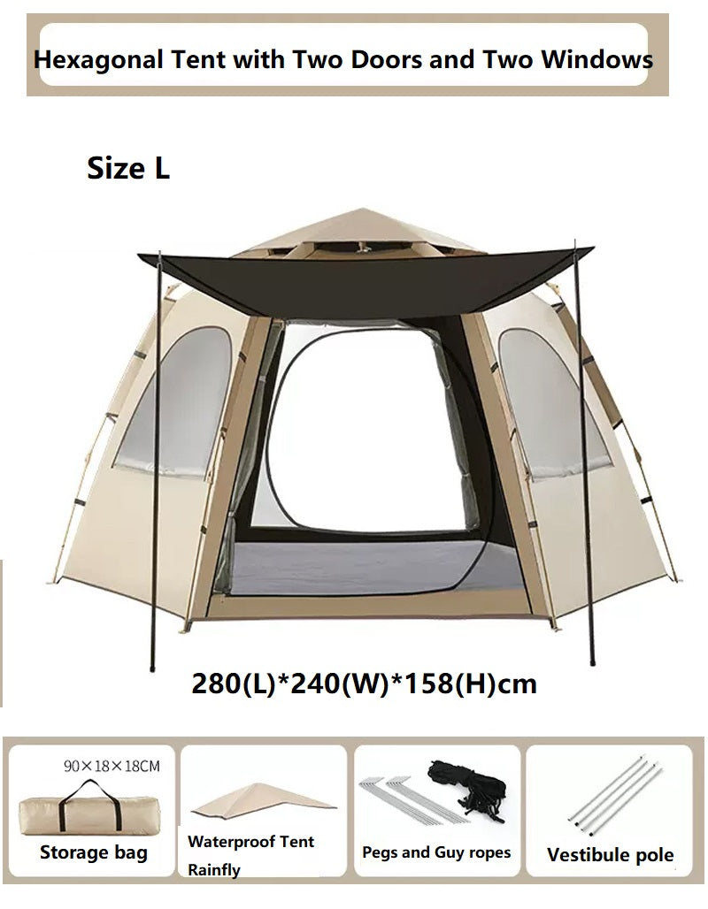 Hexagonal Camping Tent - Durable, Quick Setup