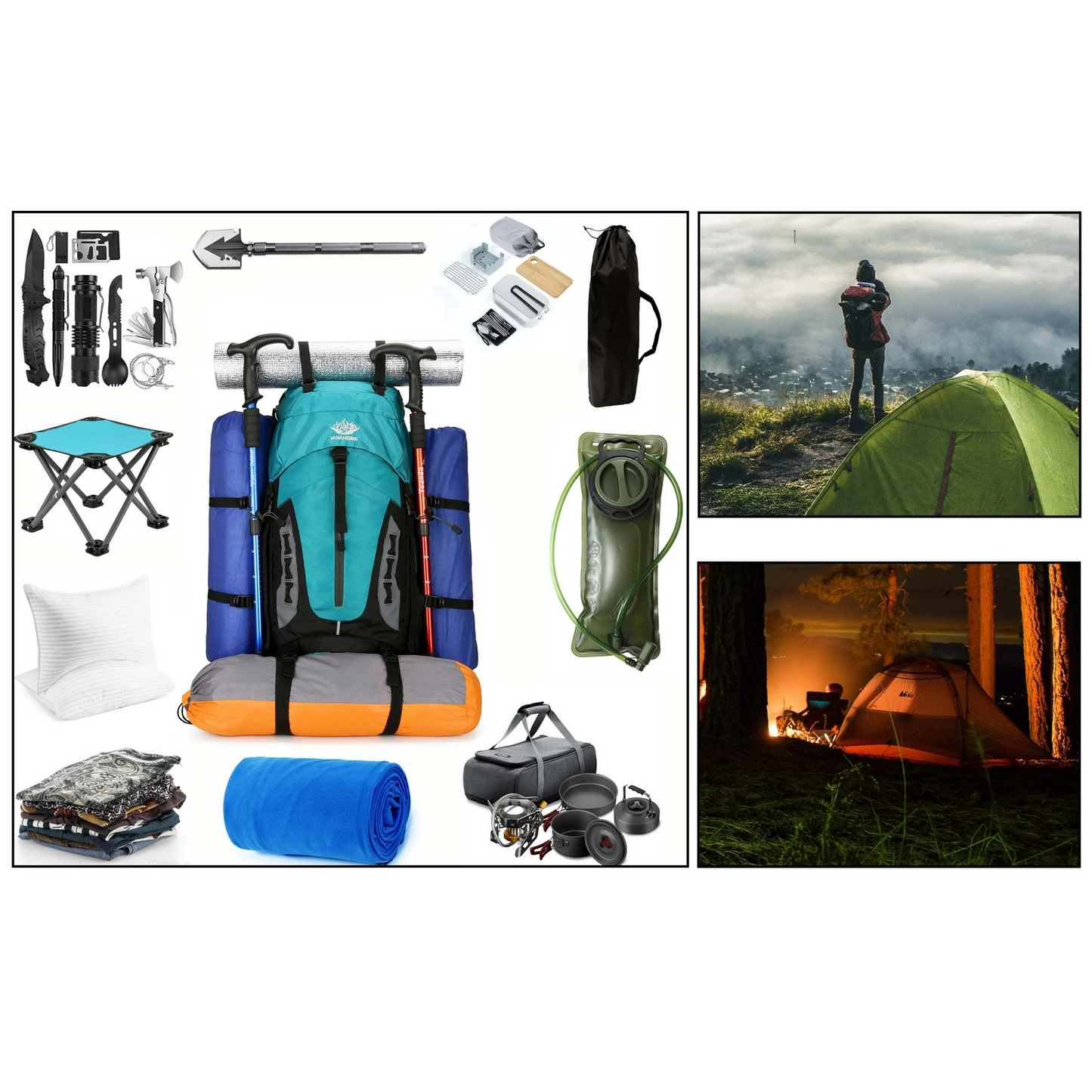 60L Camping & Hiking Backpack – Lightweight Travel Backpack for Outdoor Adventures HNHM1111