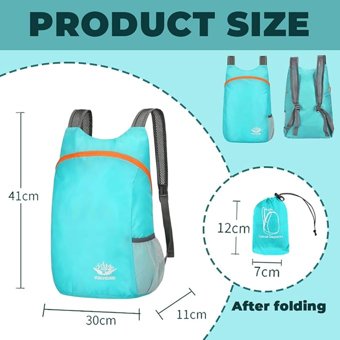 Ultralight Foldable Backpack – Water Resistant for Travel, Hiking & Cycling RB3707