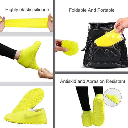 Ecotrek Waterproof Silicone Shoe Covers – Reusable Anti-Slip Rain Boot Protectors (1 Pair) YR6602