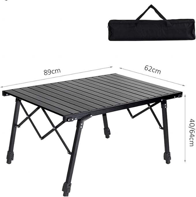 Aluminium Height Adjustable Egg Roll Camping Table – Portable Outdoor Table 89cm
