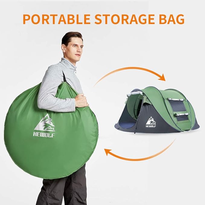 Boat-Shaped Pop-Up Camping Tent Large 280(L) x 200 (W) x 120(H)cm