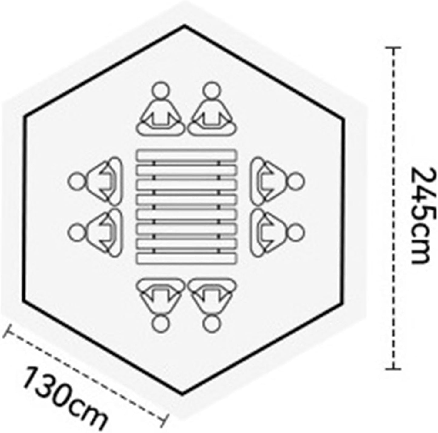 Large Hexagon Double-Layer Waterproof Camping Tent