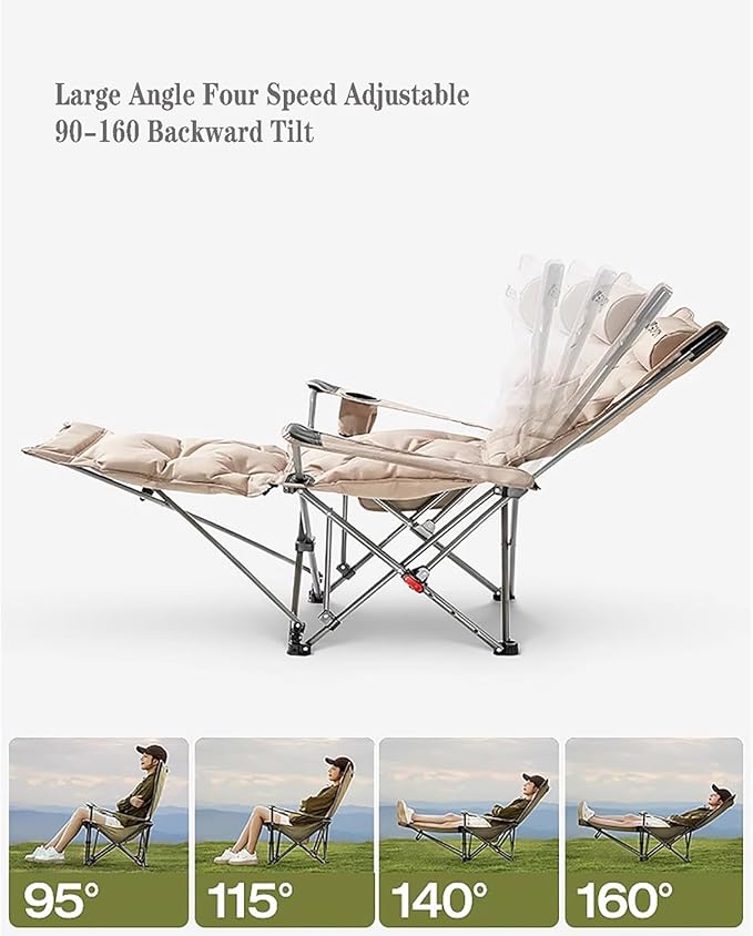 Folding Camping Chair with Footrest & Recline – 2-in-1 Portable Outdoor Chair FY1352