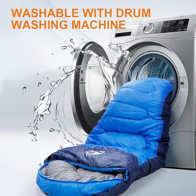 4-Season Adults Envelope Camping Sleeping Bag – Compact & Lightweight