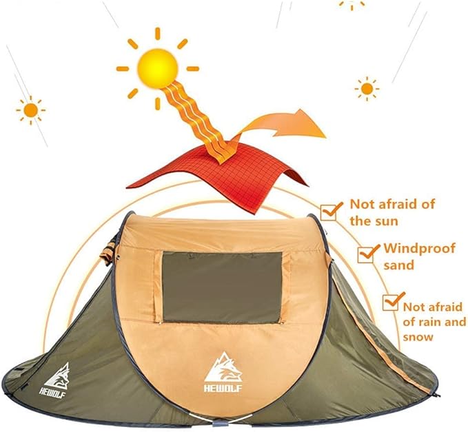 Boat-Shaped Pop-Up Camping Tent Large 280(L) x 200 (W) x 120(H)cm