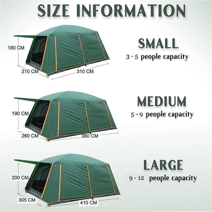Family Tent –Double layers Waterproof-3 Size Two Colours Aavailable LCF91228