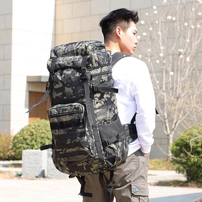 ECOTREK 70L Military Backpack – Tactical Camping, Hiking & Travel Rucksack BDHS5176