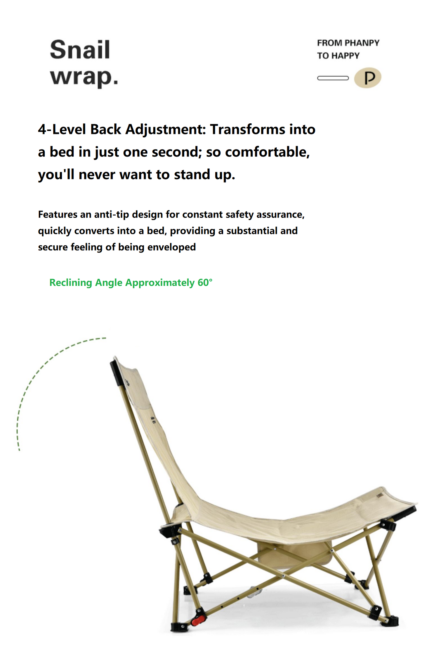 Portable Folding Beach Chair – Enhanced Size & Comfort