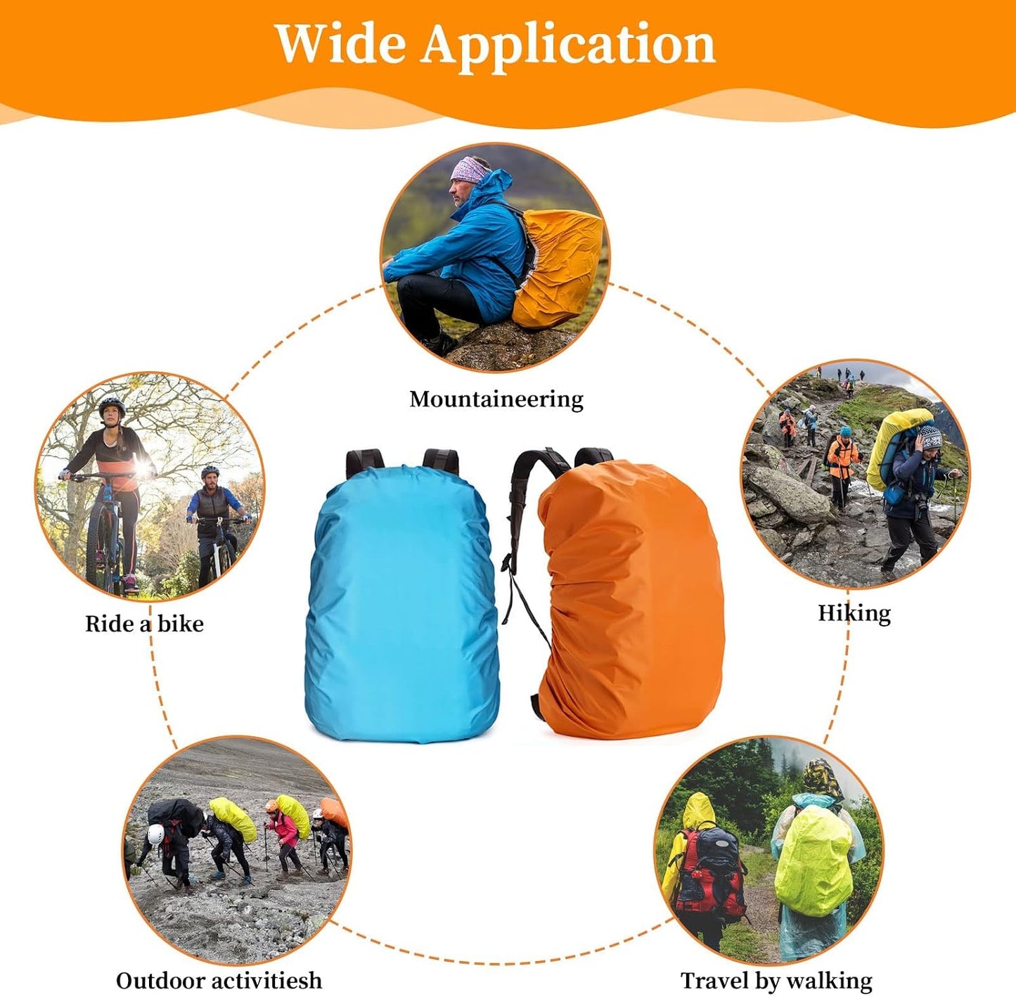 Waterproof Backpack Rain Cover Fits 55–65L – Dustproof, Sunproof  190T Polyester MT5581