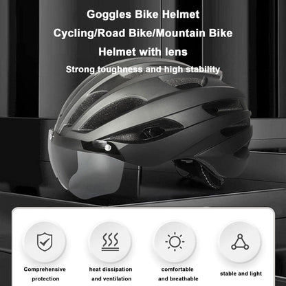 Ecotrek Adult Bicycle Helmet – Adjustable Cycling Helmet with Removable Goggles HT53107
