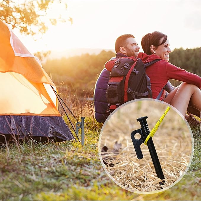 ECOTREK Heavy Duty Tent Pegs – 40cm Steel Camping Stakes for Hard Ground, Beach & Grass JP120512