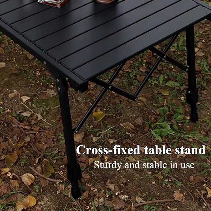 Aluminium Height Adjustable Egg Roll Camping Table – Portable Outdoor Table 89cm