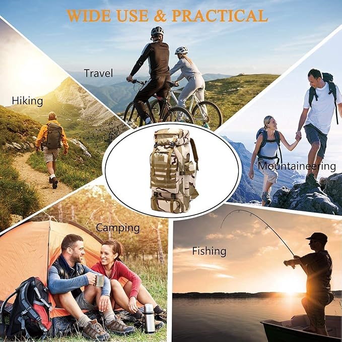 ECOTREK-80L Hiking & Camping Backpack – Waterproof & Durable