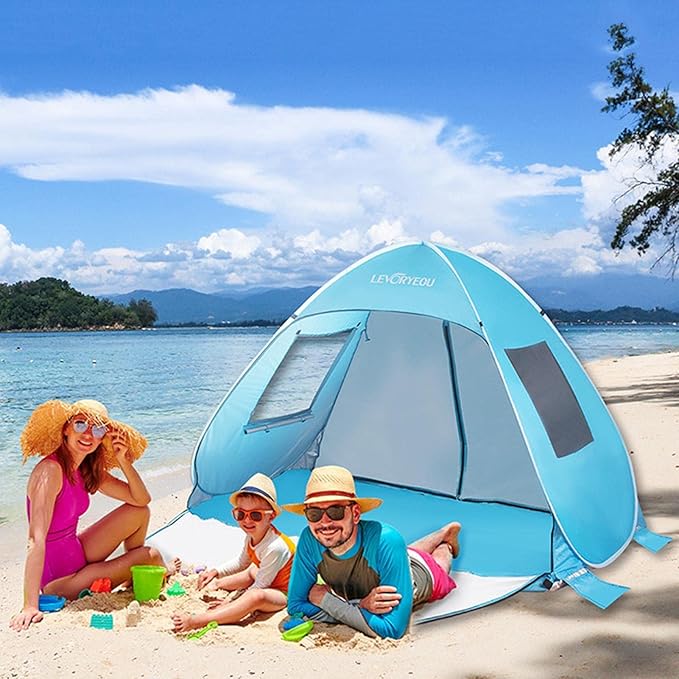 Pop-Up Beach Tent Sun Shelter – Easy Setup & Portable