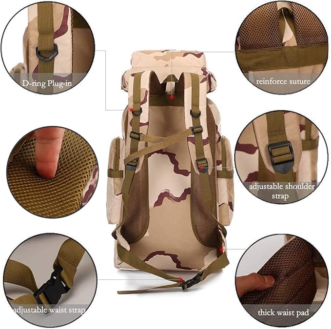 ECOTREK-80L Hiking & Camping Backpack – Waterproof & Durable