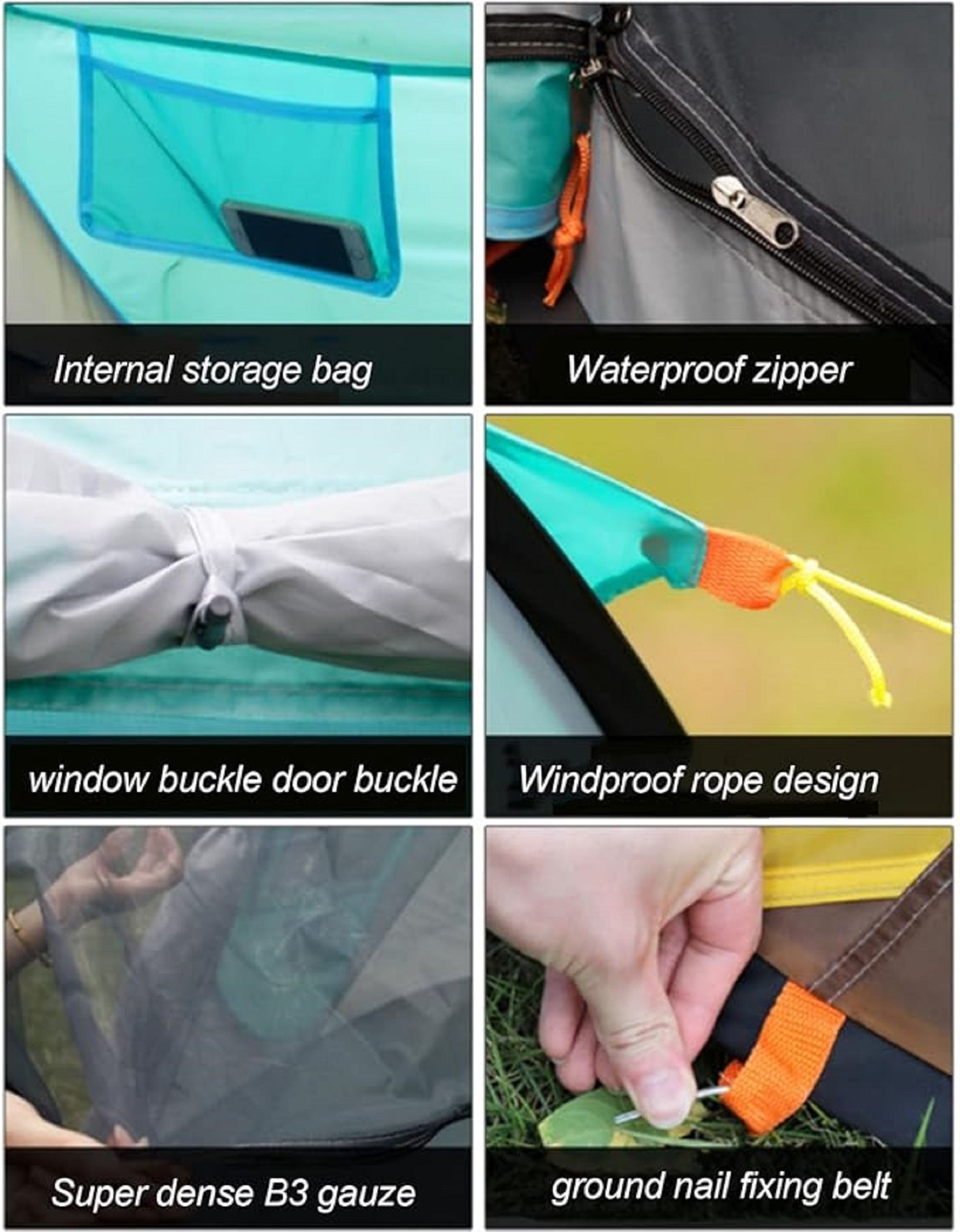 Foldable Camping Tent – Instant Pop-Up (245 × 150 × 105 cm)