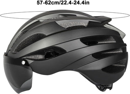 Ecotrek Adult Bicycle Helmet – Adjustable Cycling Helmet with Removable Goggles HT53107