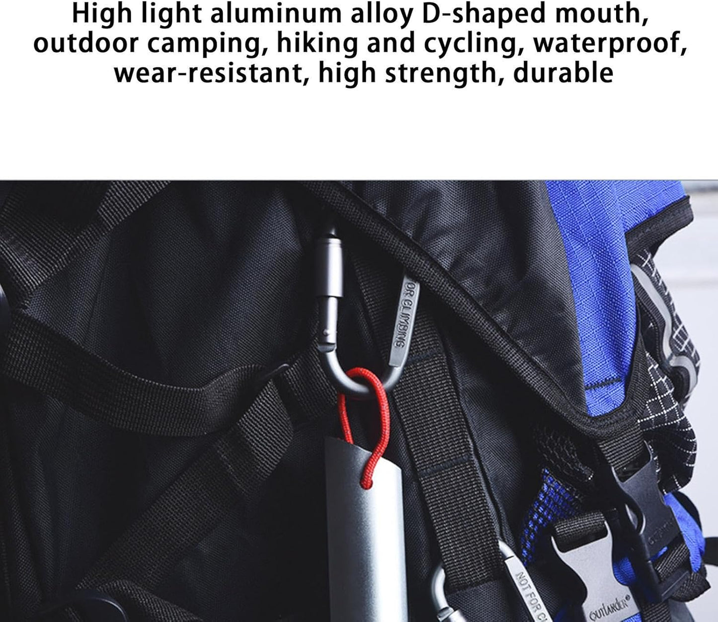 Heavy Duty D-Shaped Aluminium Carabiner Hooks